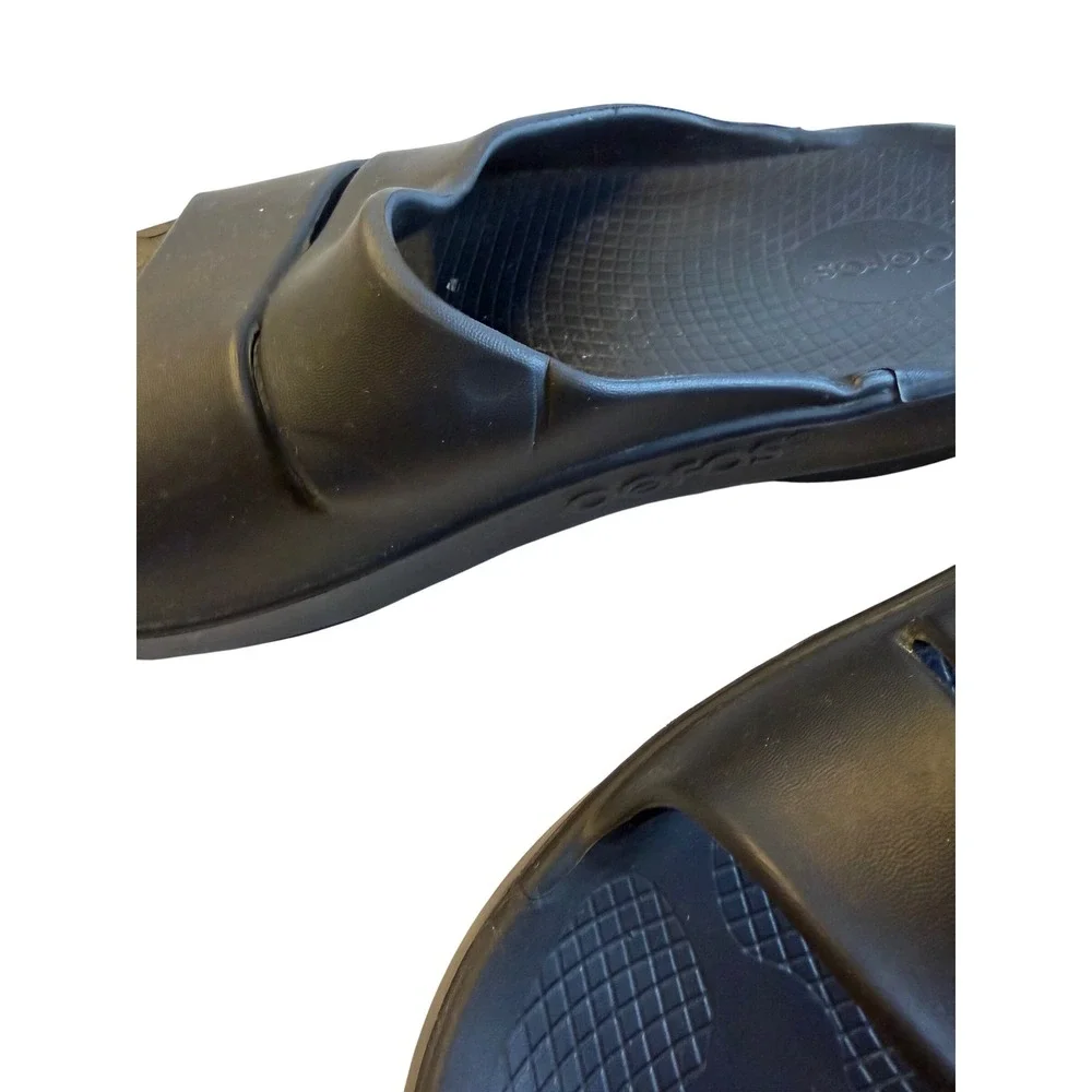 OOFOS OOahh Slide Sandal Black Recovery Footwear OOfoam Men 9 Women 11‎